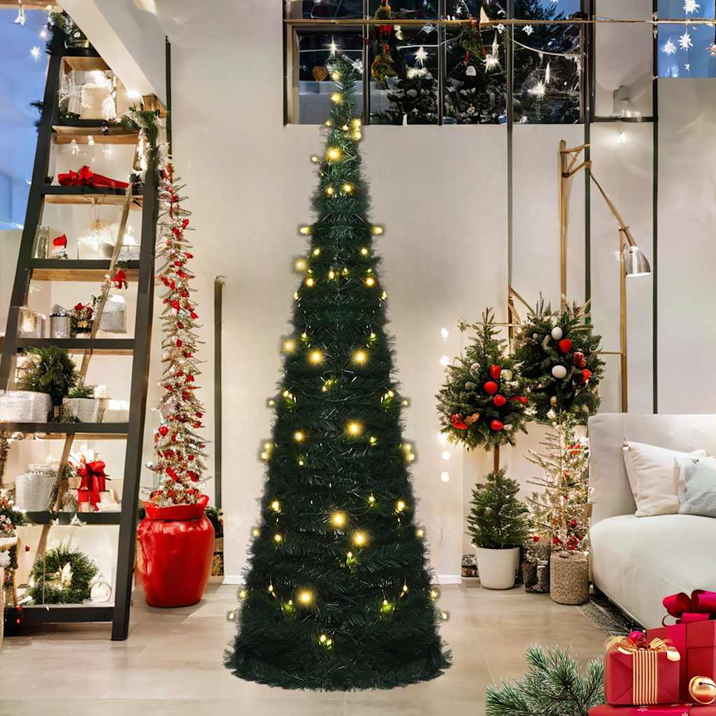 vidaXL Pop-up Christmas Tree | Green | PVC | Tall | Collapsible