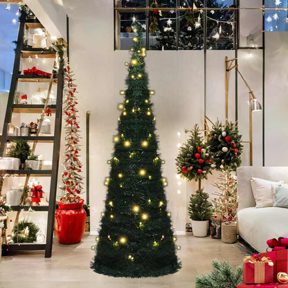 vidaXL Pop-up Christmas Tree | Green | PVC | Tall | Collapsible