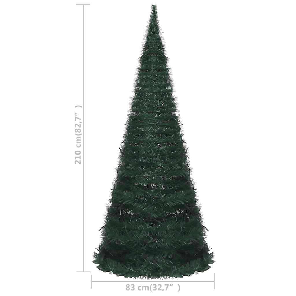 vidaXL Pop-up Christmas Tree | Green | PVC | 210 cm | Collapsible
