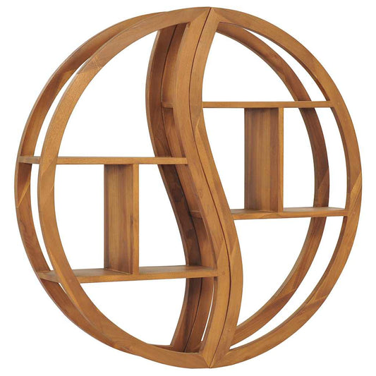 320772 vidaXL Yin Yang Wall Shelf 100x20x100 cm Solid Teak Wood