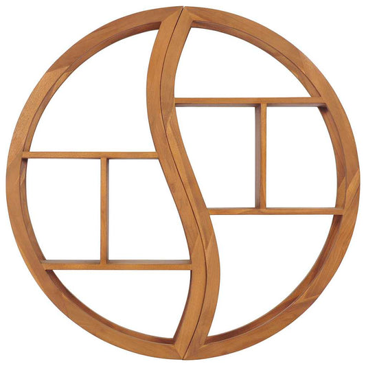 320772 vidaXL Yin Yang Wall Shelf 100x20x100 cm Solid Teak Wood
