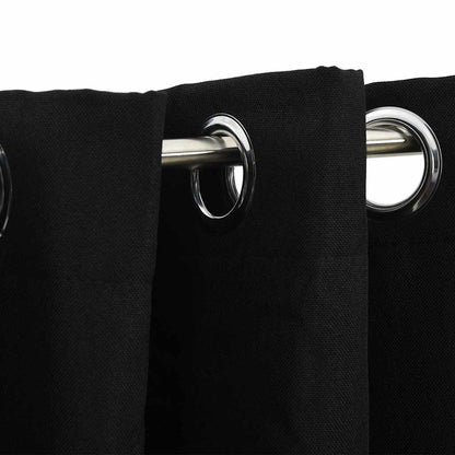 321155 vidaXL Linen-Look Blackout Curtain with Grommets Black 290x245cm