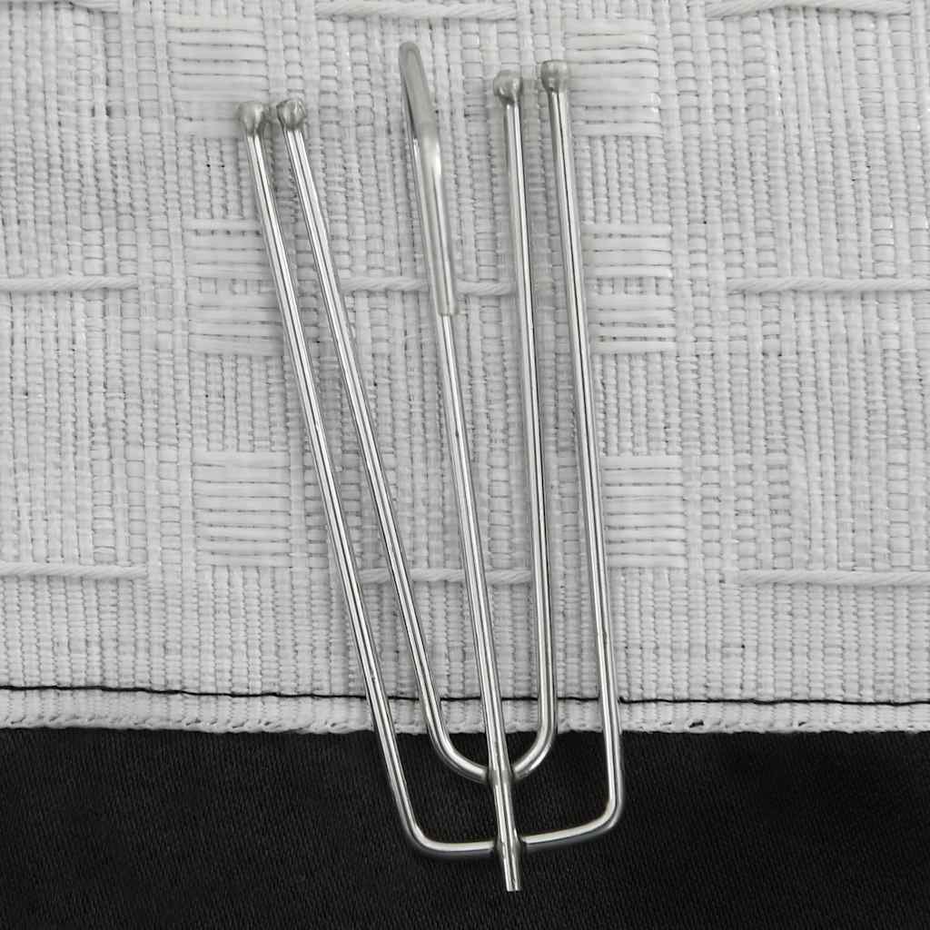 vidaXL Linen-Look Blackout Curtains with Hooks Black 290x245 cm