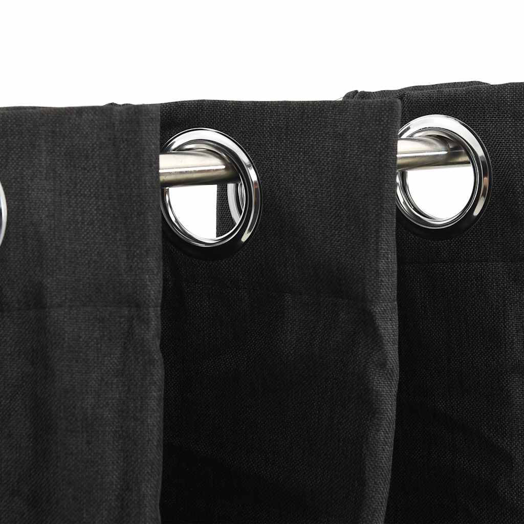 vidaXL Linen-Look Blackout Curtains 2 pcs Anthracite 140x175cm