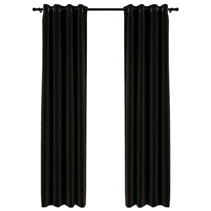 321161 vidaXL Linen-Look Blackout Curtains 2 pcs Anthracite 140x225cm
