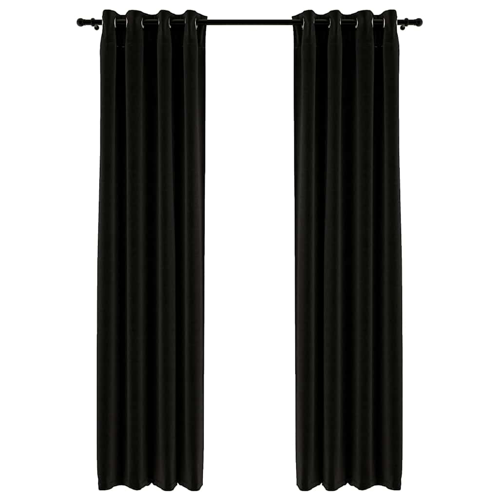 vidaXL Linen-Look Blackout Curtains 2 pcs Anthracite 140x245cm