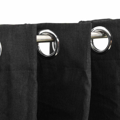vidaXL Linen-Look Blackout Curtain with Gromments Anthracite 290x245cm