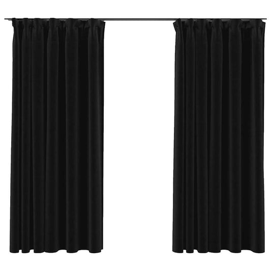 vidaXL Linen-Look Blackout Curtains with Hooks 2 pcs 140x175 cm
