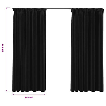 vidaXL Linen-Look Blackout Curtains with Hooks 2 pcs Anthracite 140x175 cm