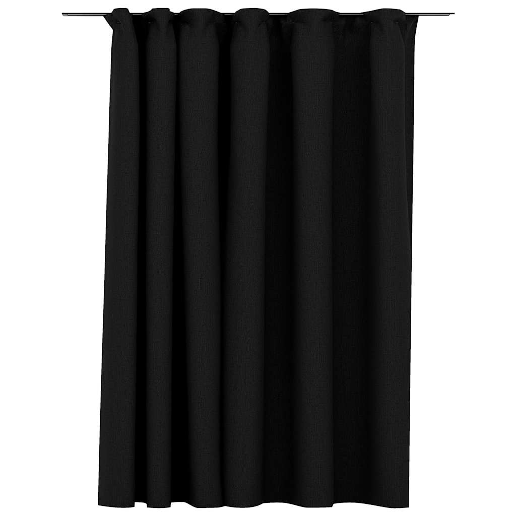 321167 vidaXL Linen-Look Blackout Curtain with Hooks Anthracite 290x245 cm