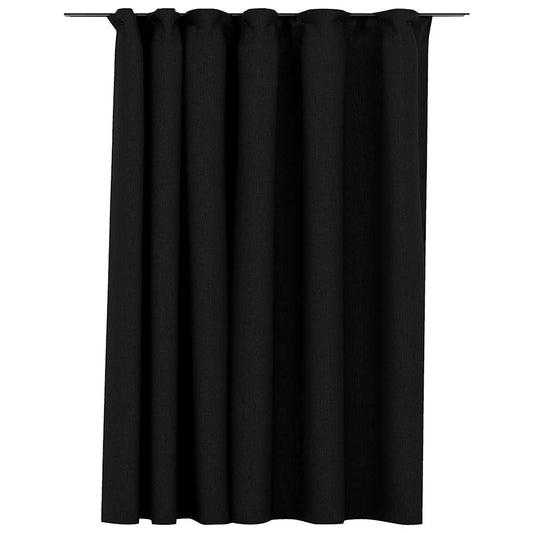 321167 vidaXL Linen-Look Blackout Curtain with Hooks Anthracite 290x245 cm