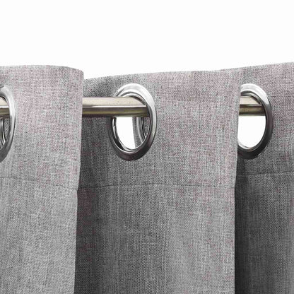 321170 vidaXL Linen-Look Blackout Curtains with Grommets 2pcs Grey 140x245cm