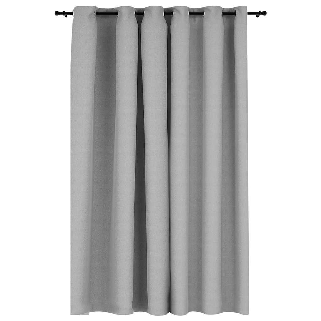 vidaXL Linen-Look Blackout Curtains with Grommets Grey 290x245cm