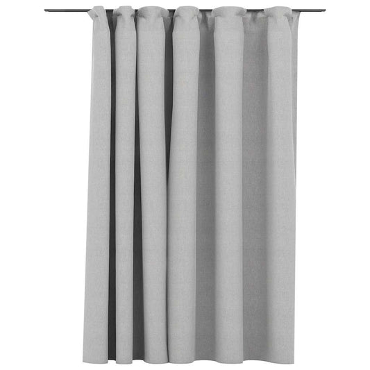 321175 vidaXL Linen-Look Blackout Curtain with Hooks Grey 290x245 cm