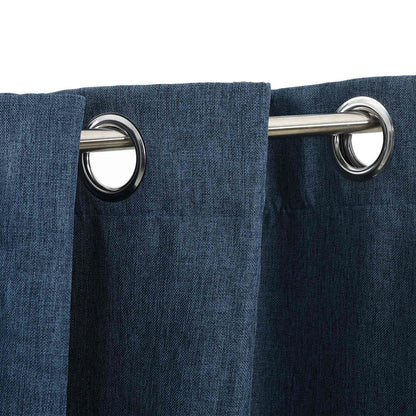 321177 vidaXL Linen-Look Blackout Curtains with Grommets 2 pcs Blue 140x225cm