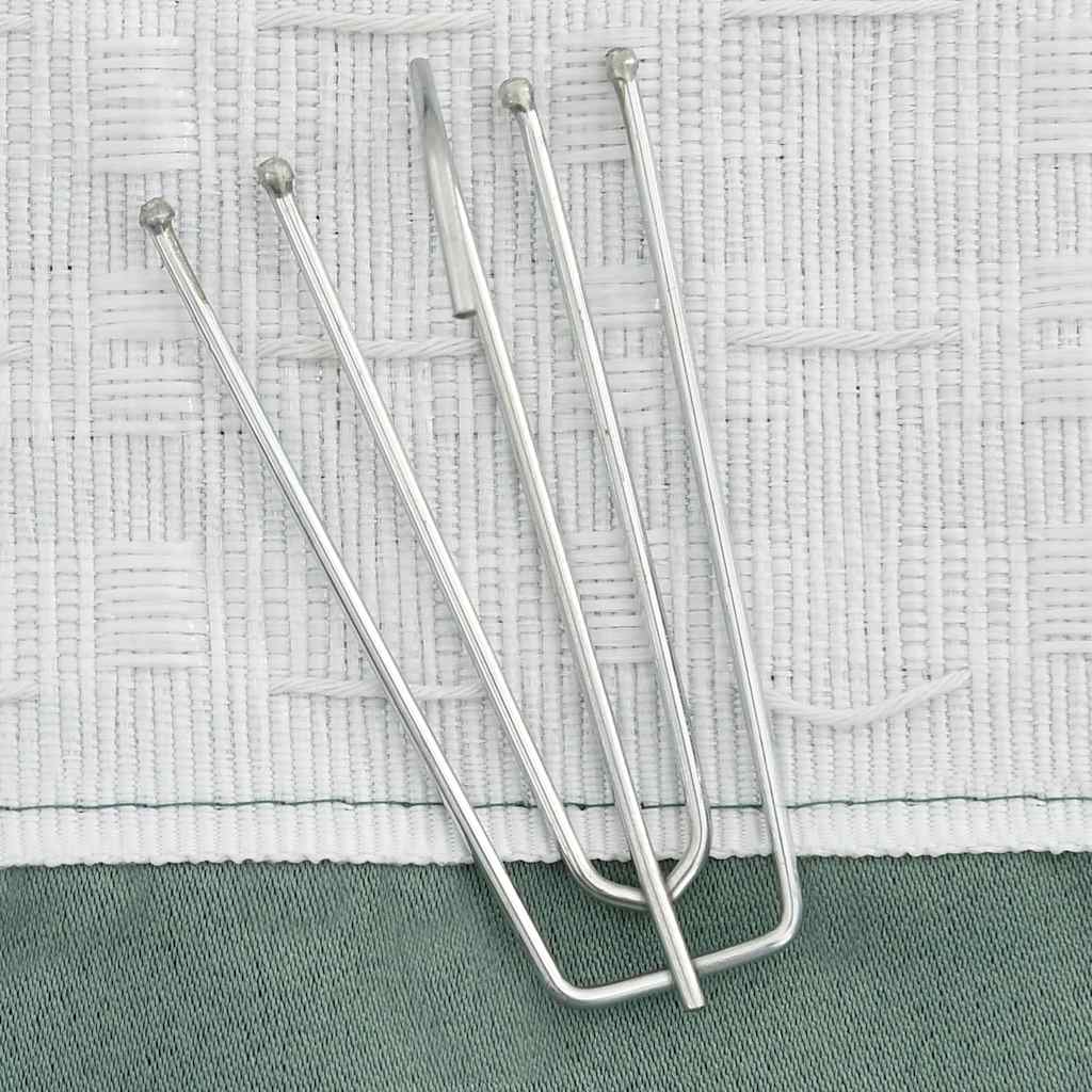 321189 vidaXL Linen-Look Blackout Curtains with Hooks 2 pcs Green 140x225 cm