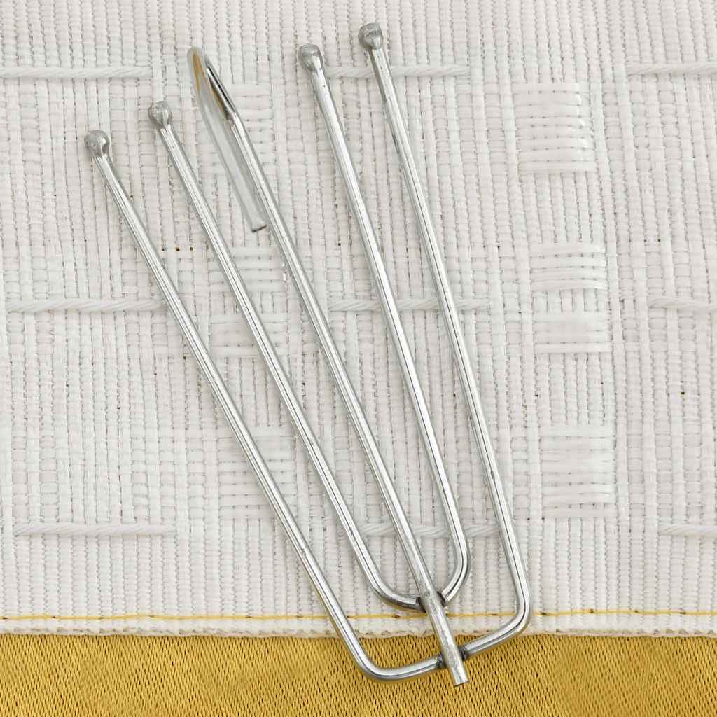 321196 vidaXL Linen-Look Blackout Curtains with Hooks 2 pcs Yellow 140x175 cm