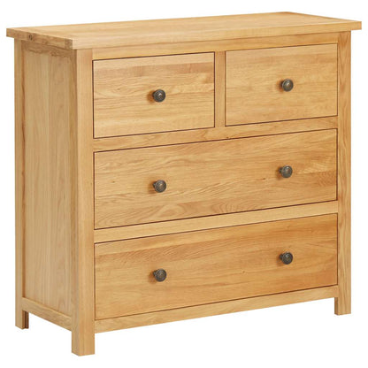 vidaXL Chest Of Drawer | Natural Oak | Solid oak wood, MDF with oak veneer