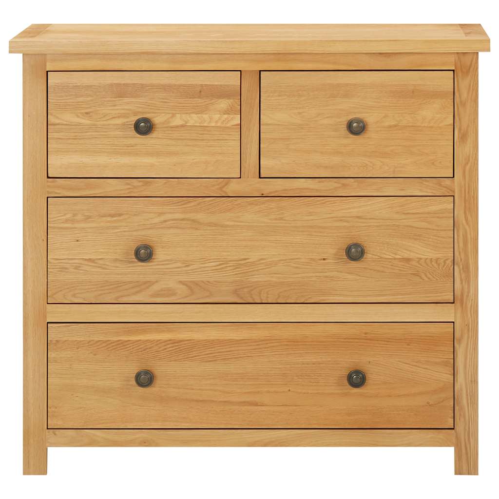 vidaXL Chest Of Drawer | Natural Oak | Solid oak wood, MDF with oak veneer
