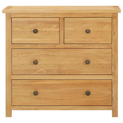 vidaXL Chest Of Drawer | Natural Oak | Solid oak wood, MDF with oak veneer