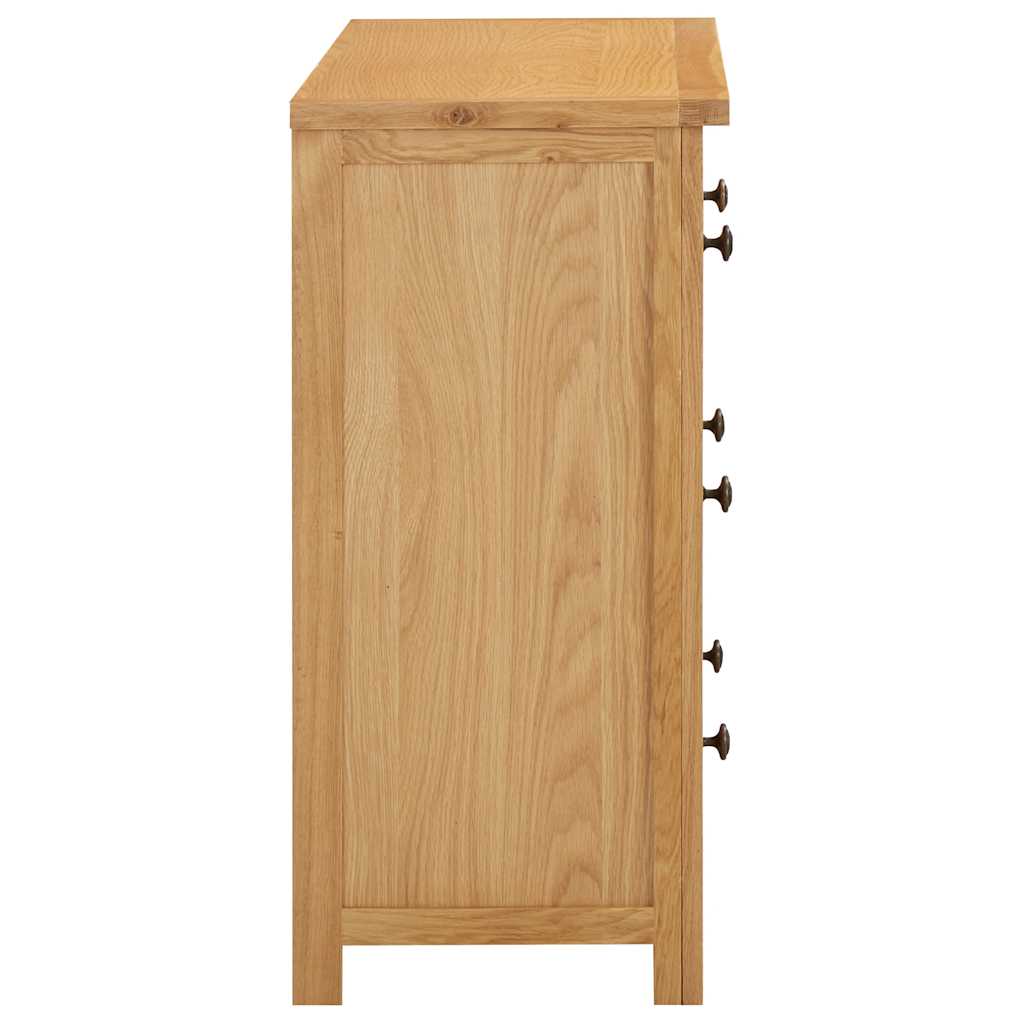 vidaXL Chest Of Drawer | Natural Oak | Solid oak wood, MDF with oak veneer