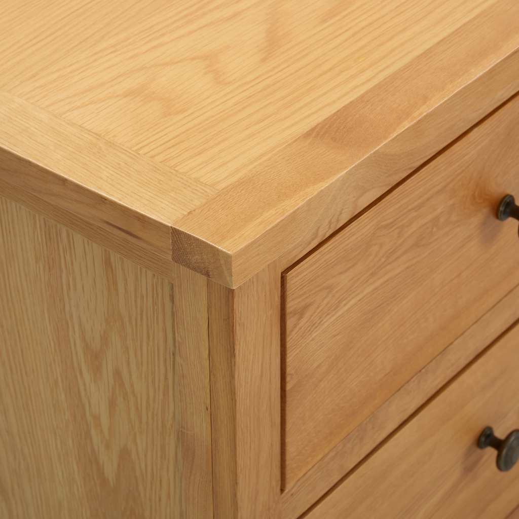 vidaXL Chest Of Drawer | Natural Oak | Solid oak wood, MDF with oak veneer