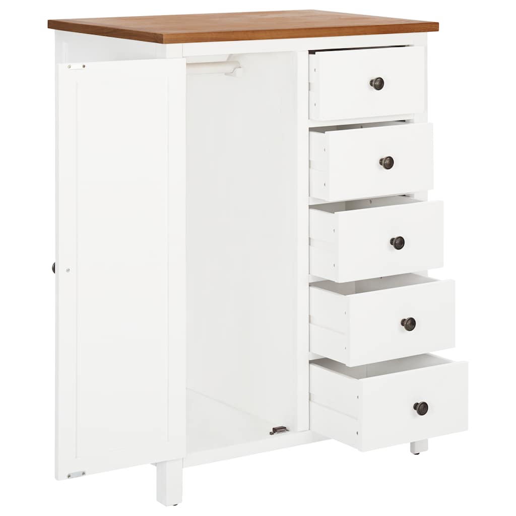 vidaXL Wardrobe 76x52x105 cm Solid Oak Wood