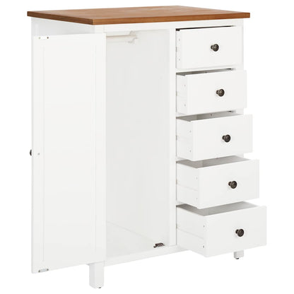 vidaXL Wardrobe 76x52x105 cm Solid Oak Wood