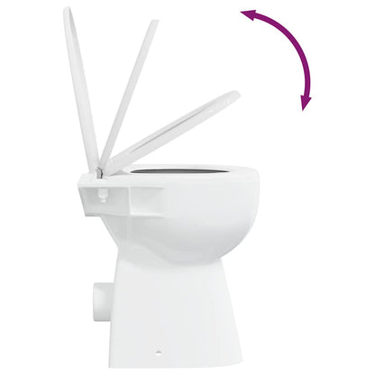 vidaXL Rimless Toilet 7 cm Extra Height Soft Close Ceramic White