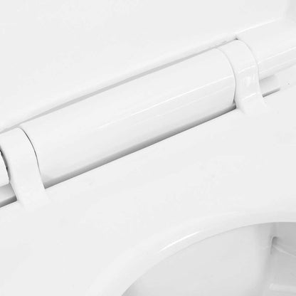 vidaXL Rimless Toilet 7 cm Extra Height Soft Close Ceramic White