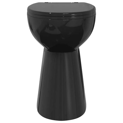 vidaXL Rimless Toilet 7 cm Extra Height Soft Close Ceramic Black