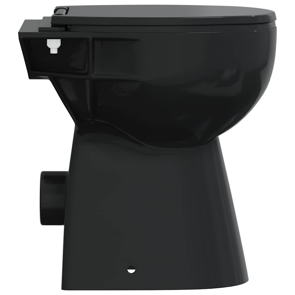 vidaXL Rimless Toilet 7 cm Extra Height Soft Close Ceramic Black