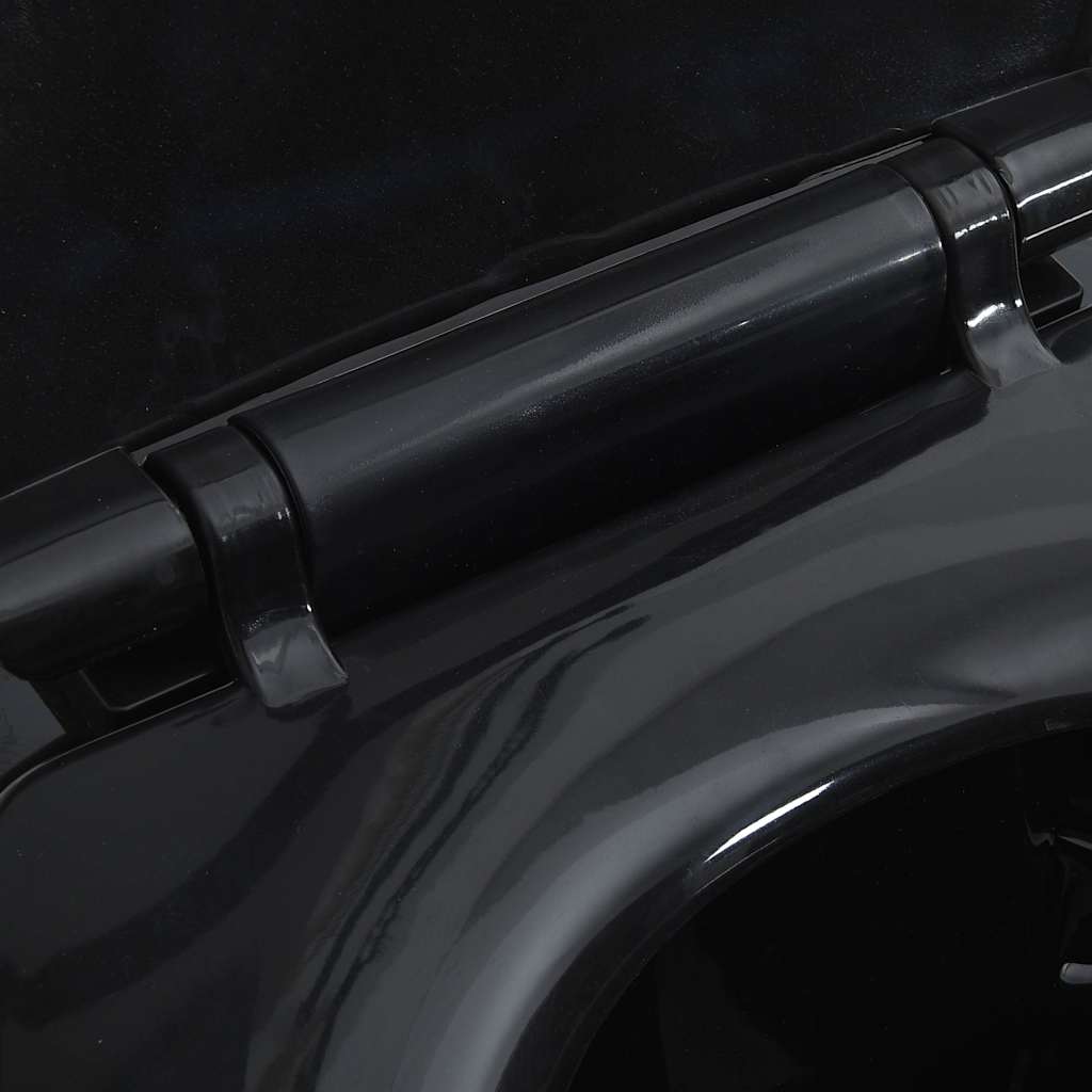 vidaXL Rimless Toilet 7 cm Extra Height Soft Close Ceramic Black