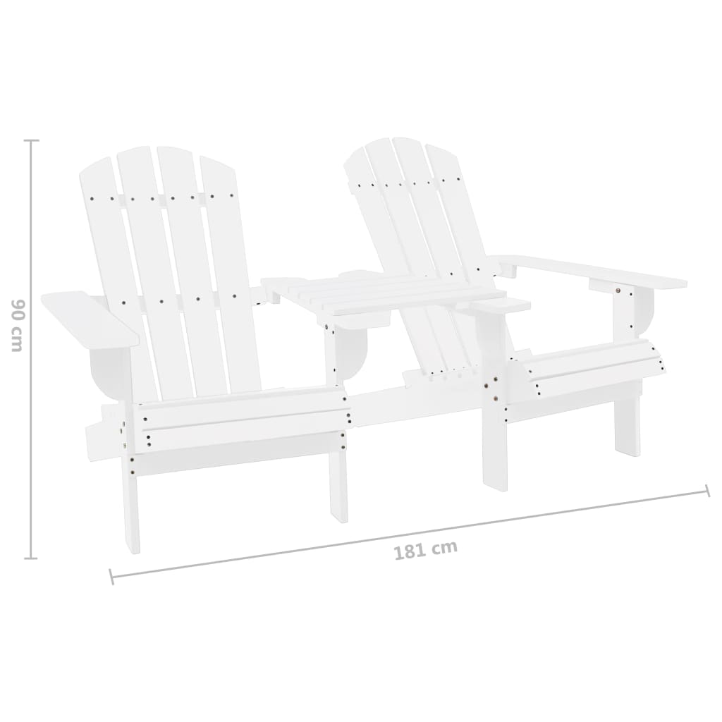 vidaXL Garden Chair | White | Solid fir wood | Regular | Ergonomic