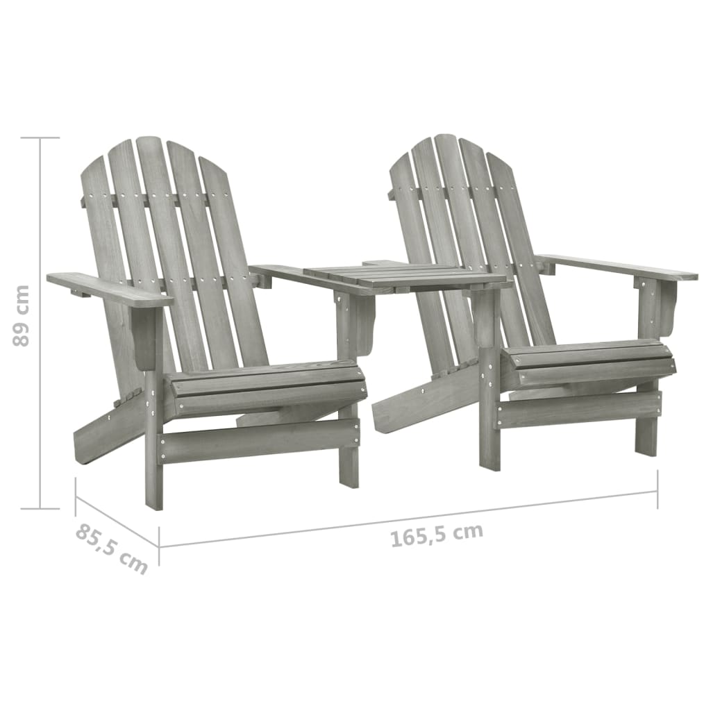 vidaXL Garden Chair | Grey | Solid Fir Wood | Regular | Durable