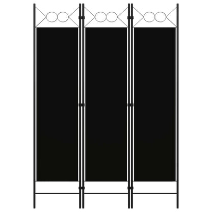 vidaXL 3-Panel Room Divider Black 120x180 cm
