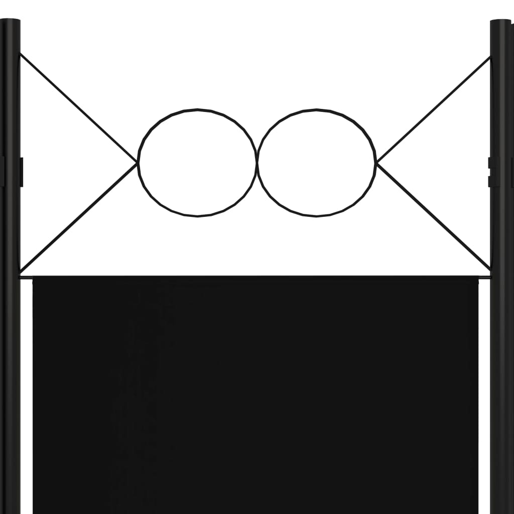 vidaXL 3-Panel Room Divider Black 120x180 cm