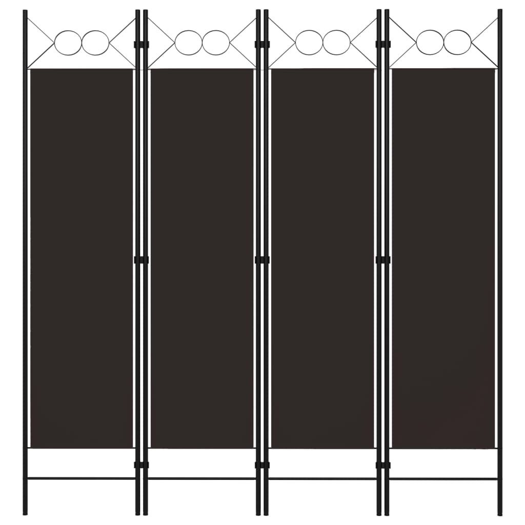 vidaXL 4-Panel Room Divider Brown 160x180 cm