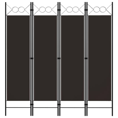 vidaXL 4-Panel Room Divider Brown 160x180 cm