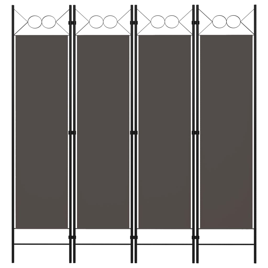 vidaXL 4-Panel Room Divider Anthracite 160x180 cm