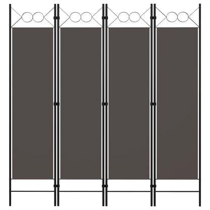 vidaXL 4-Panel Room Divider Anthracite 160x180 cm