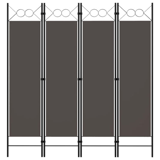 vidaXL 4-Panel Room Divider Anthracite 160x180 cm