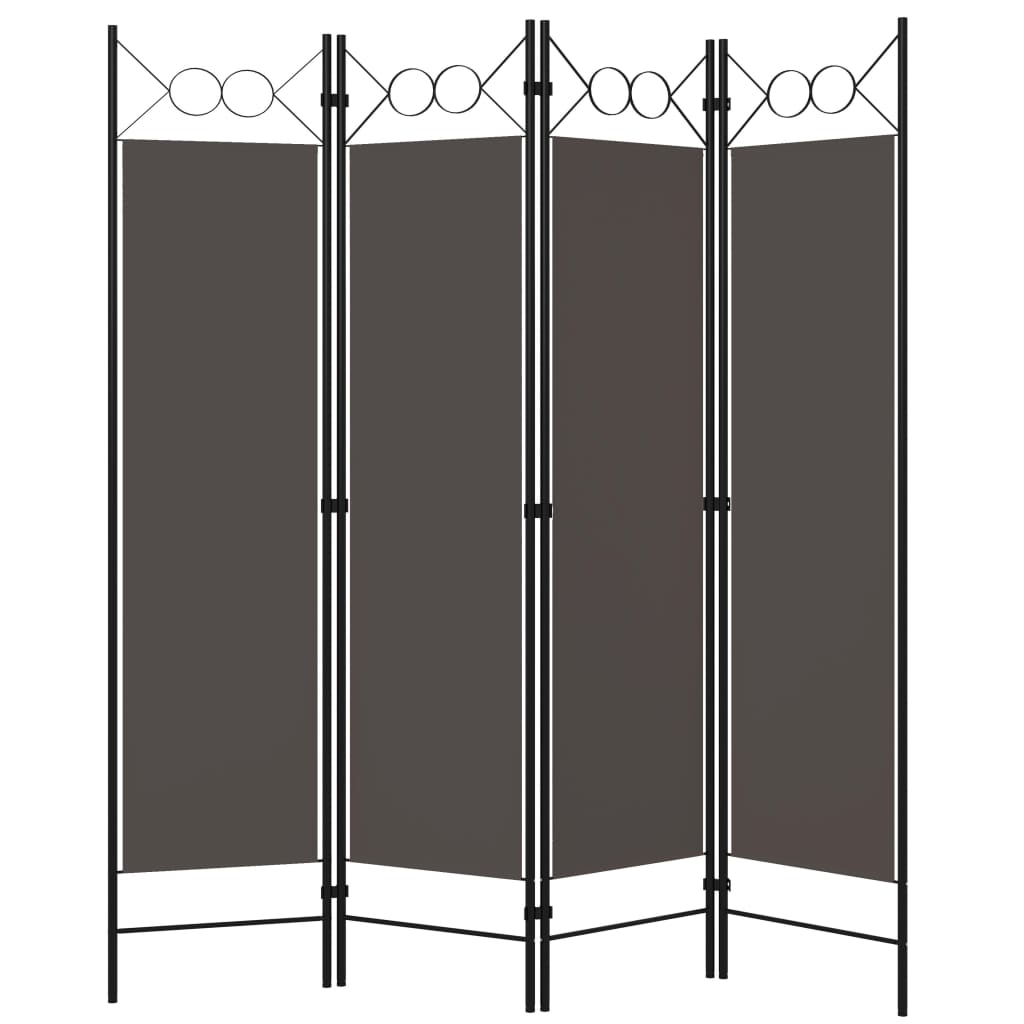 vidaXL 4-Panel Room Divider Anthracite 160x180 cm