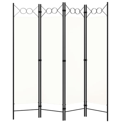 vidaXL 4-Panel Room Divider White 160x180 cm