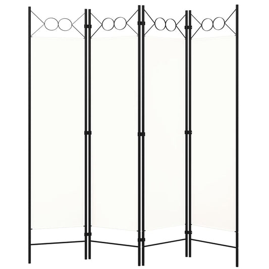 vidaXL 4-Panel Room Divider White 160x180 cm