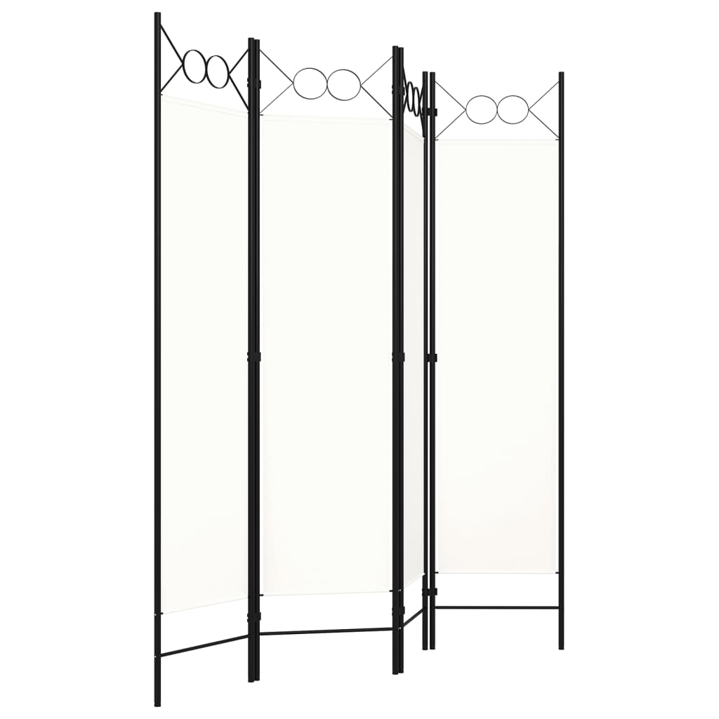 vidaXL 4-Panel Room Divider White 160x180 cm