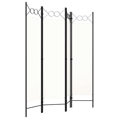 vidaXL 4-Panel Room Divider White 160x180 cm