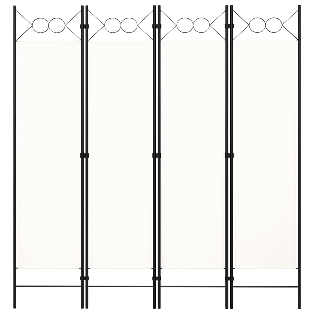 vidaXL 4-Panel Room Divider White 160x180 cm