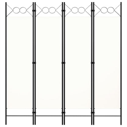 vidaXL 4-Panel Room Divider White 160x180 cm