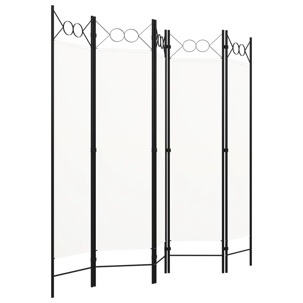 vidaXL 5-Panel Room Divider White 200x180 cm